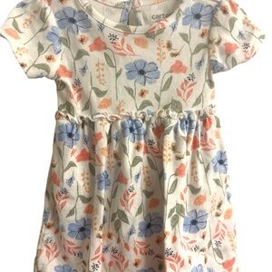 Carter's Blue and Pink Empire Floral Sundress with Flutter Sleeves